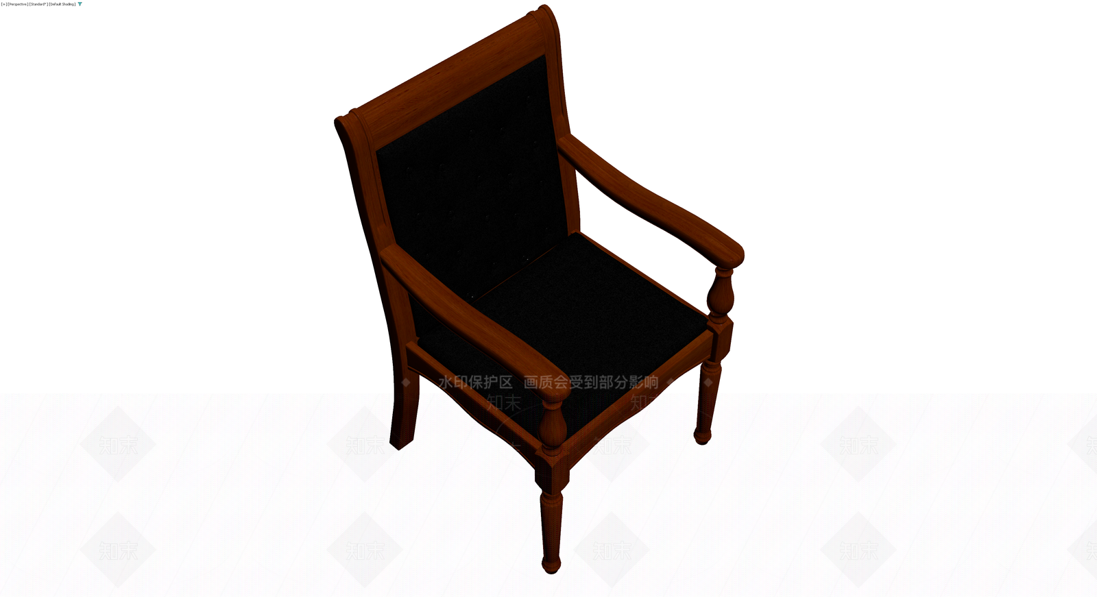 木质软包扶手椅3D模型下载【ID:1229963560】