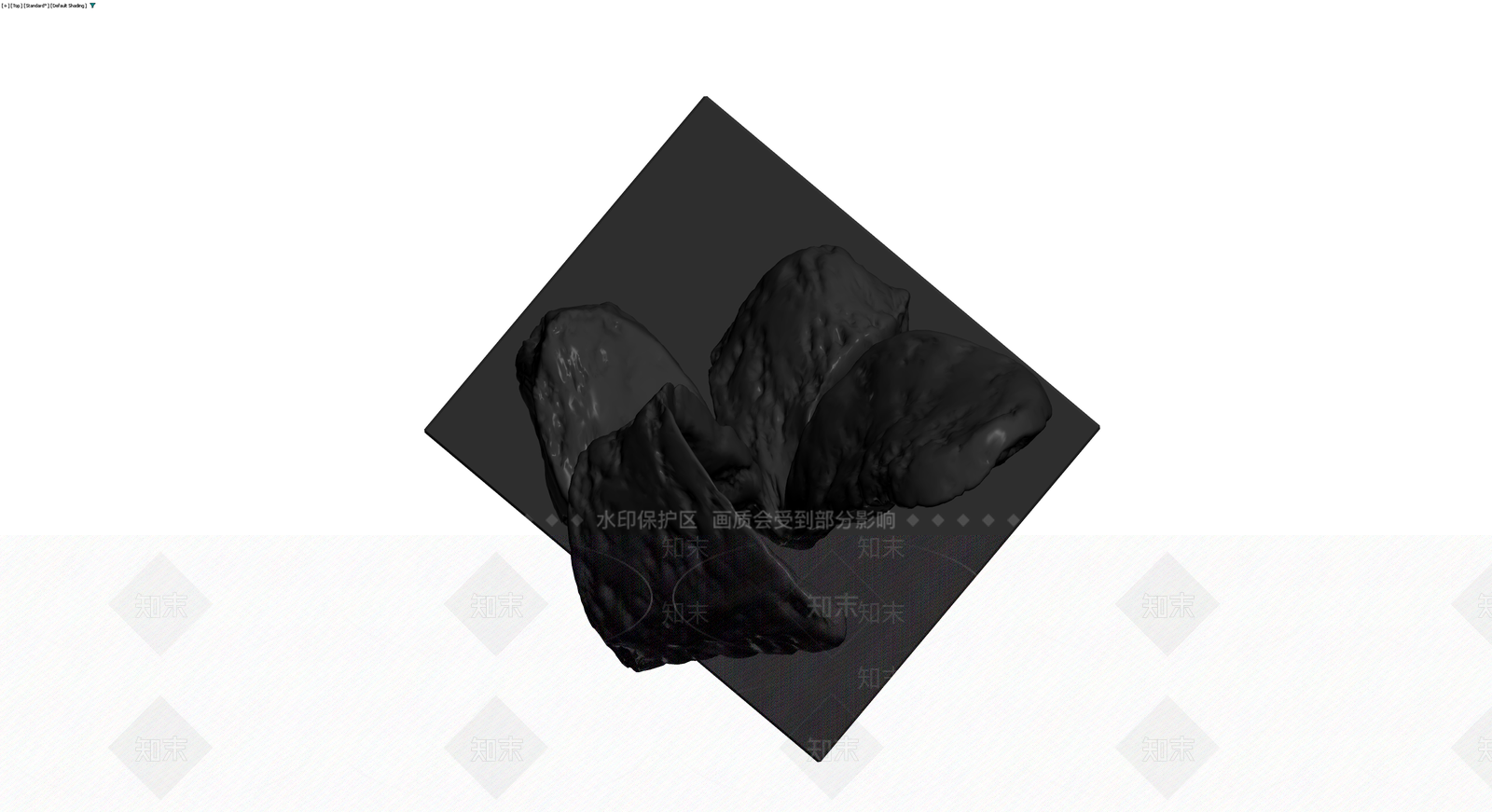 抽象黑色雕塑3D模型下载【ID:1229678404】
