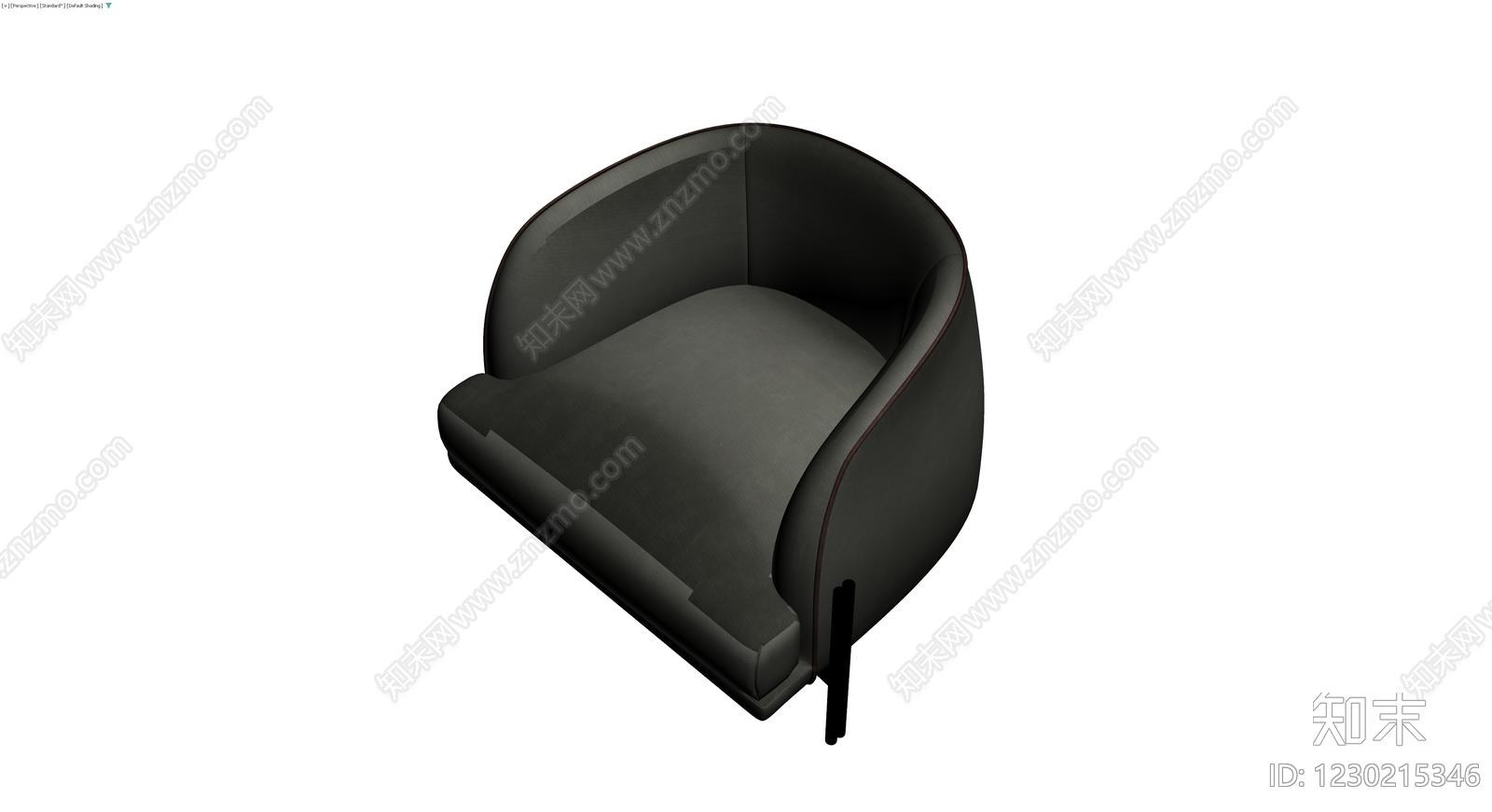 现代弧形单人沙发3D模型下载【ID:1230215346】