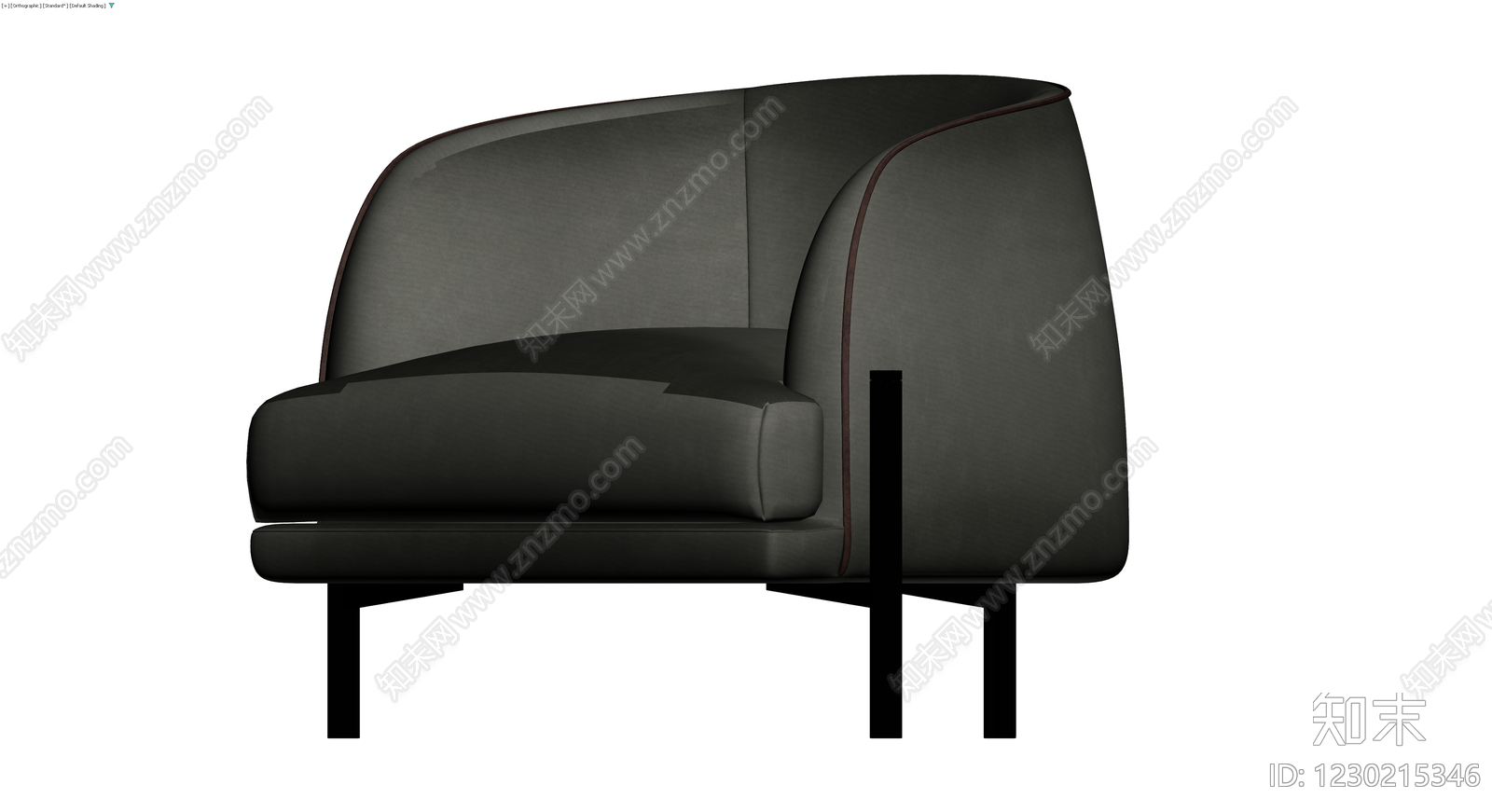 现代弧形单人沙发3D模型下载【ID:1230215346】