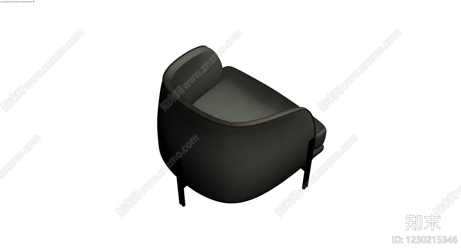 现代弧形单人沙发3D模型下载【ID:1230215346】