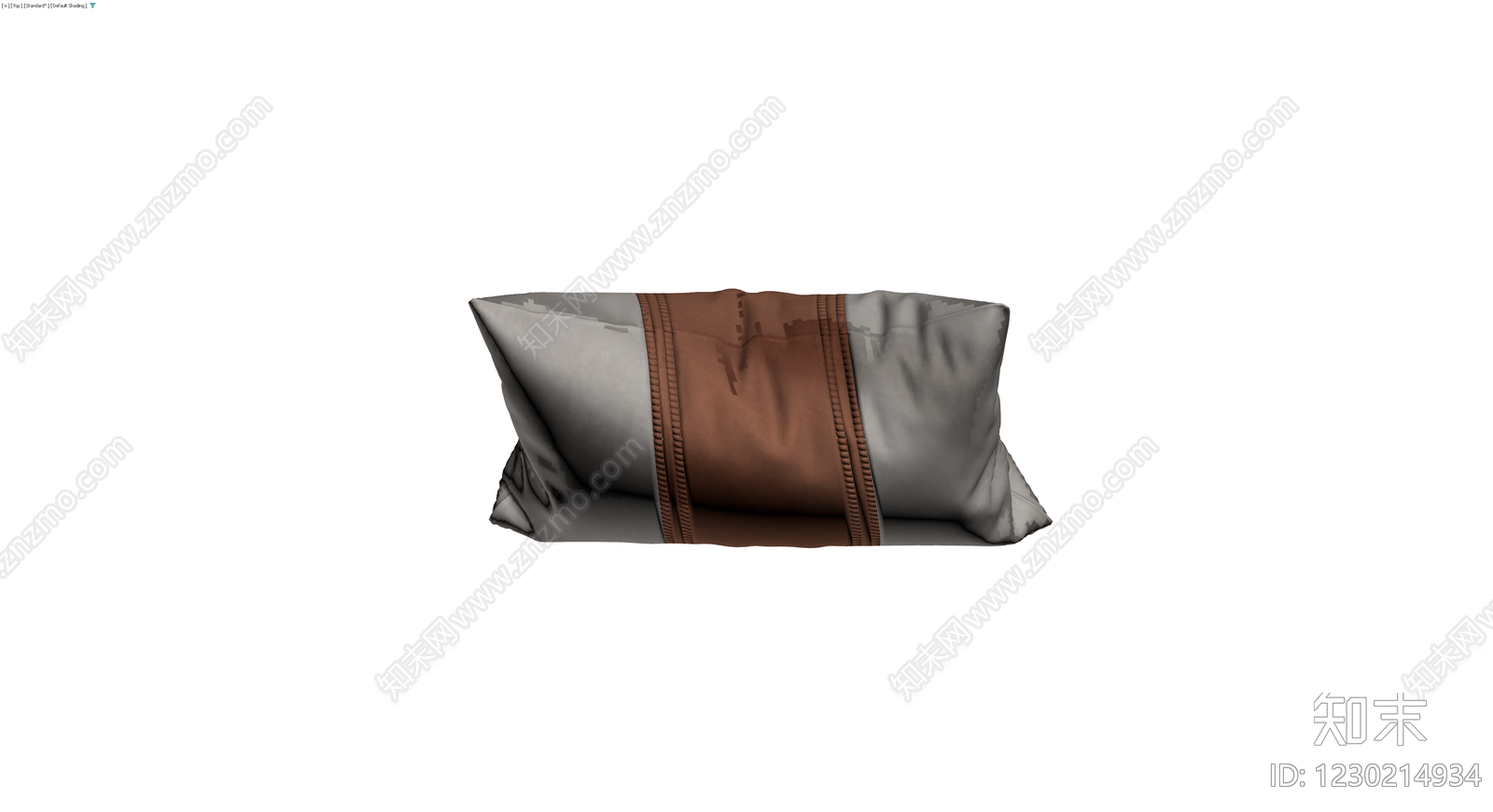 棕灰拼色装饰抱枕3D模型下载【ID:1230214934】