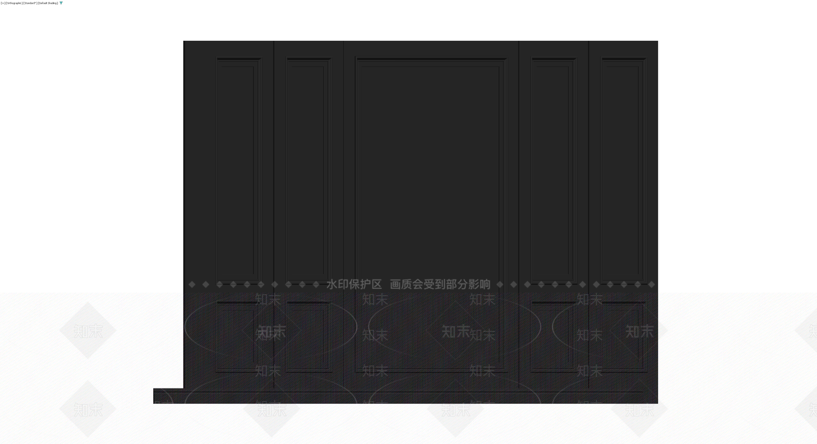 黑色护墙板造型模块3D模型下载【ID:1230735388】