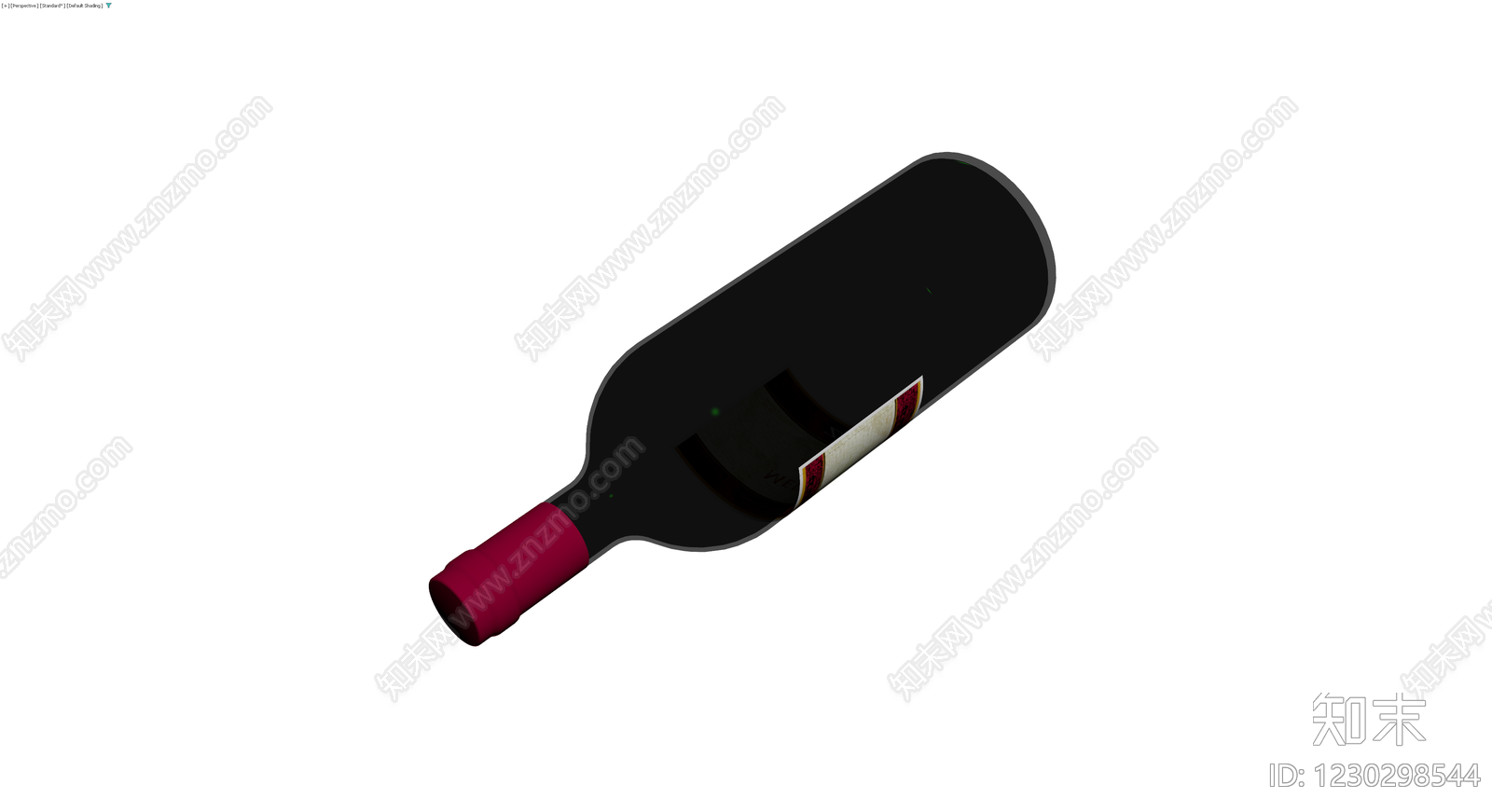 红酒瓶模型（带标签）3D模型下载【ID:1230298544】