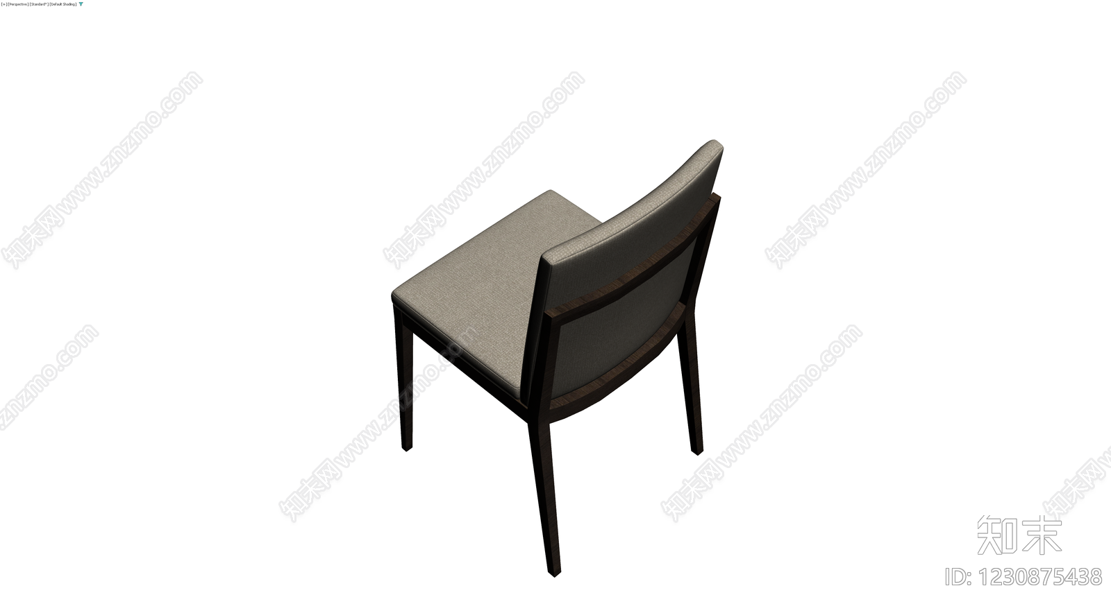 深色木质软包餐椅3D模型下载【ID:1230875438】