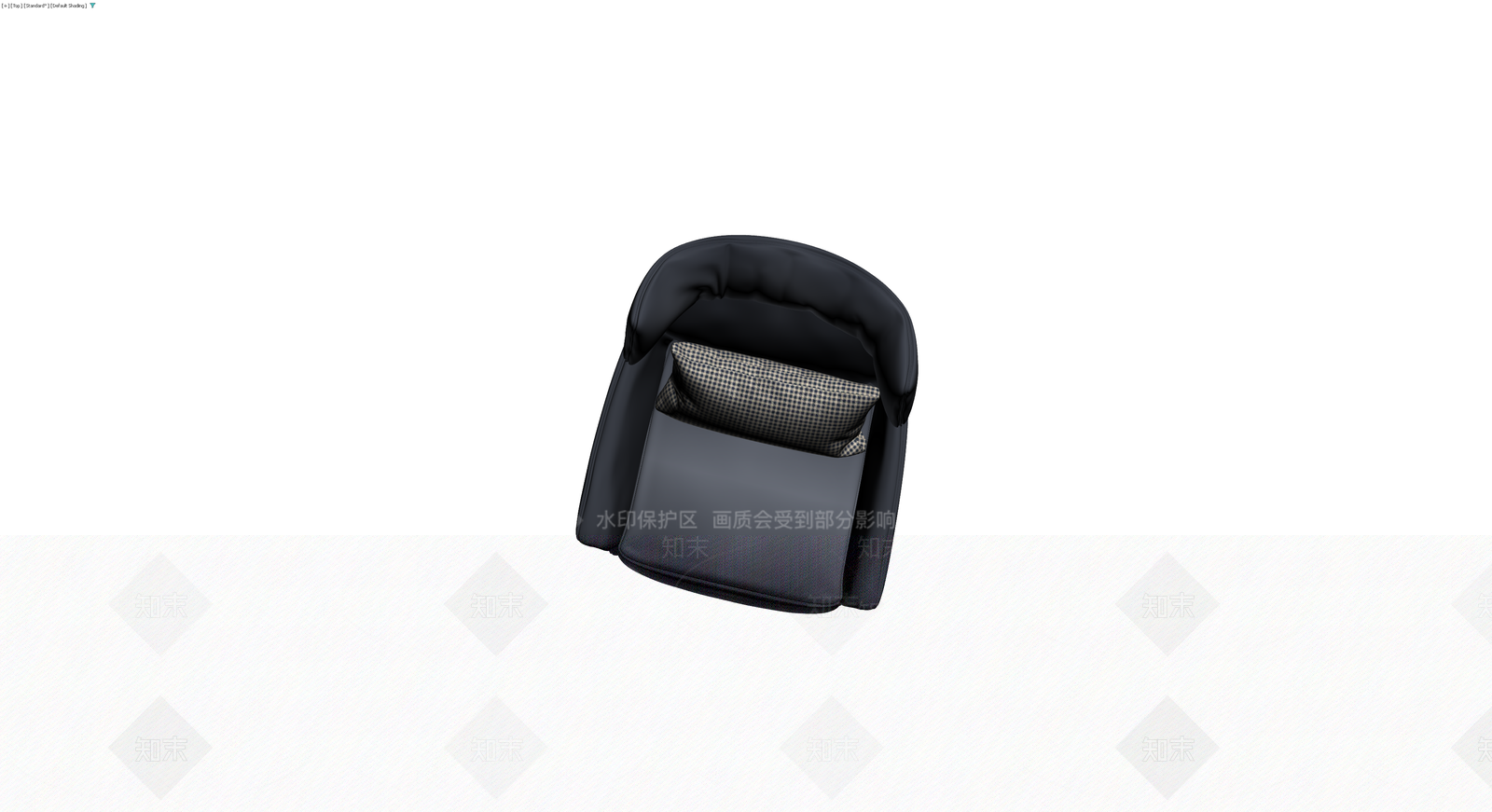黑色单人沙发带抱枕3D模型下载【ID:1230747804】