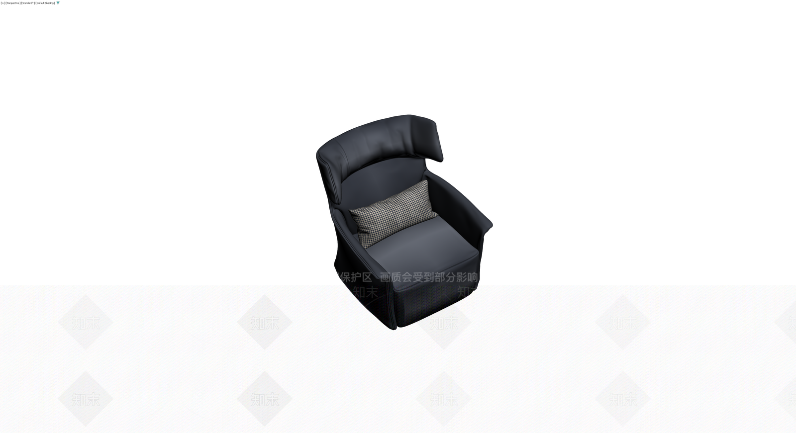黑色单人沙发带抱枕3D模型下载【ID:1230747804】
