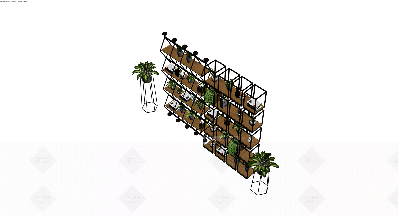 工业风组合置物架3D模型下载【ID:1229903078】