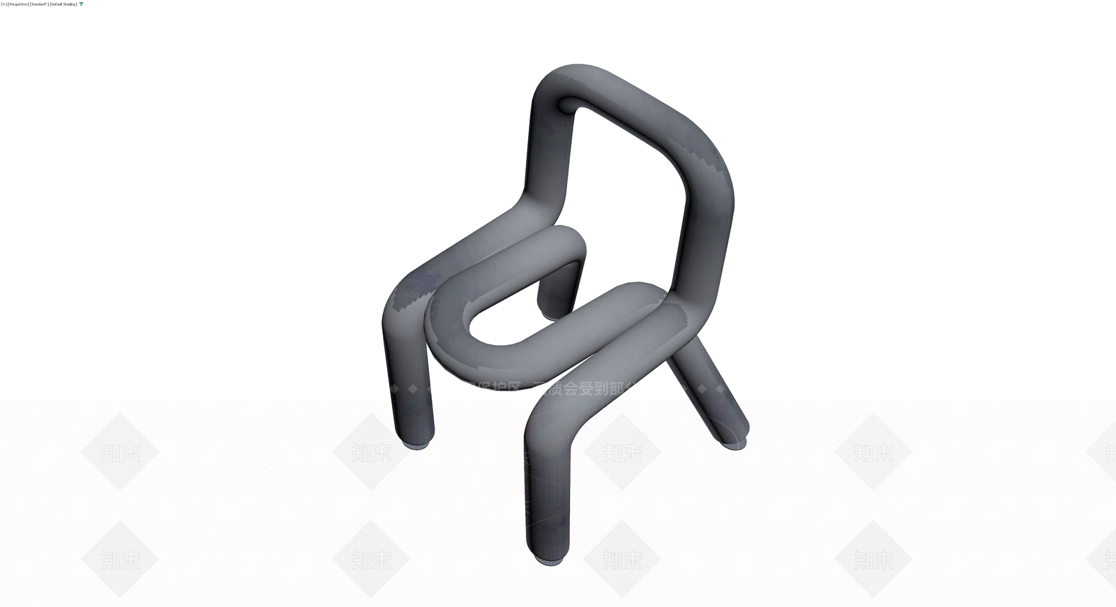 灰色管状结构椅子3D模型下载【ID:1230384107】