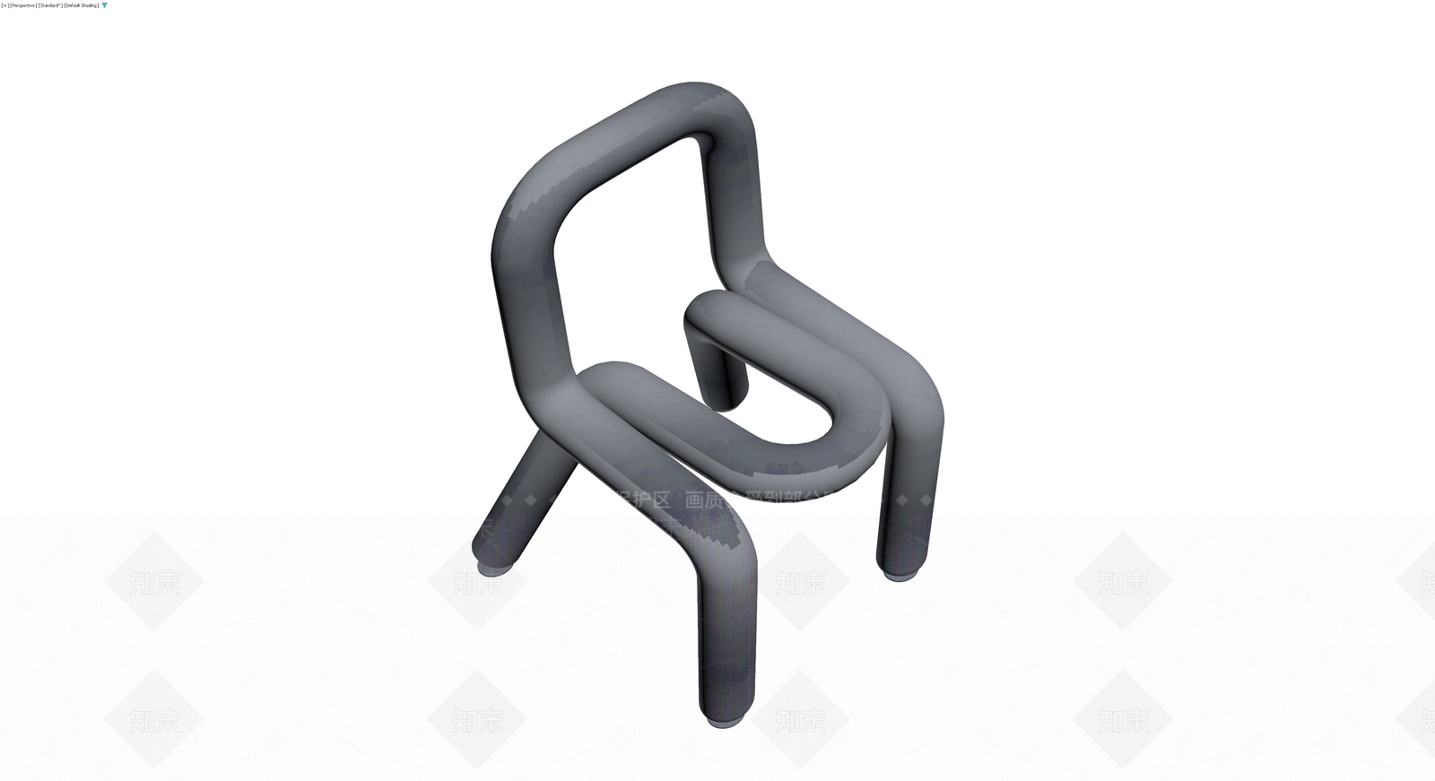 灰色管状结构椅子3D模型下载【ID:1230384107】