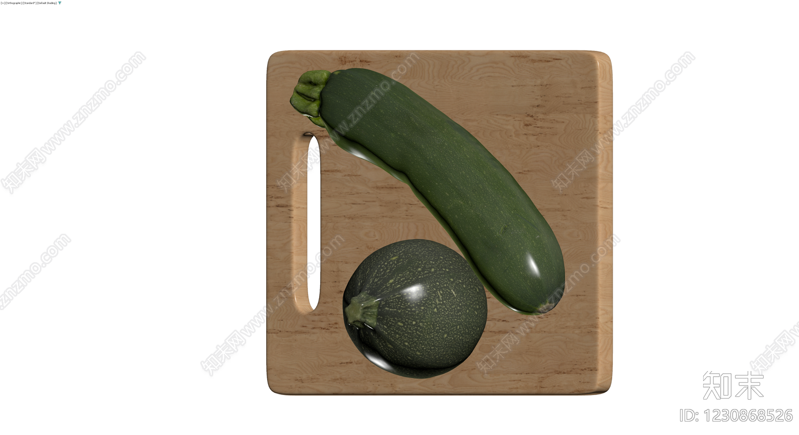 砧板配西葫芦南瓜3D模型下载【ID:1230868526】