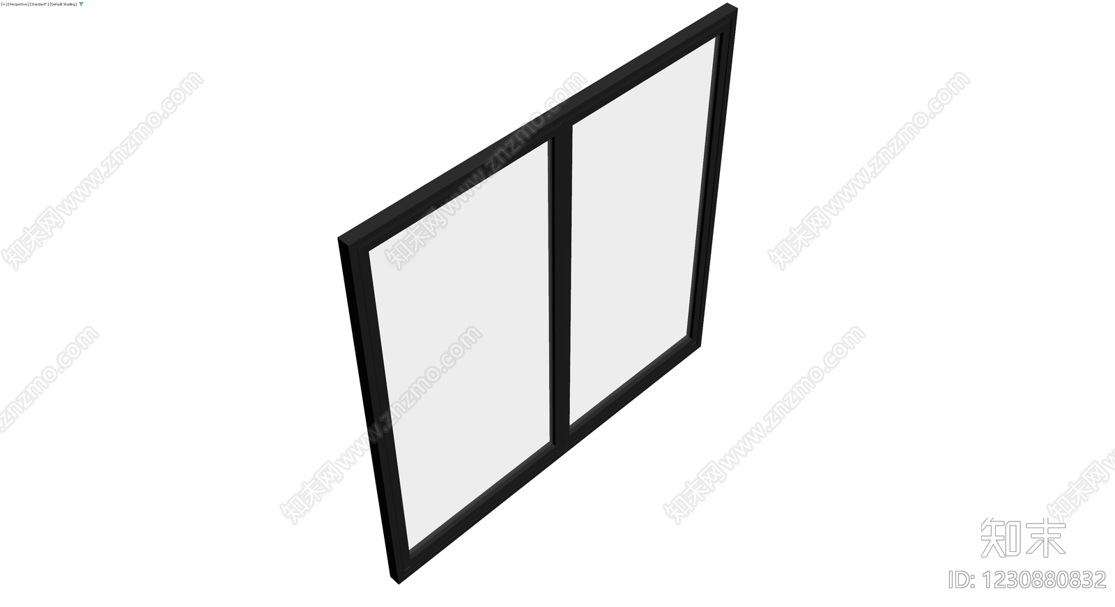 黑色框双扇玻璃隔断3D模型下载【ID:1230880832】