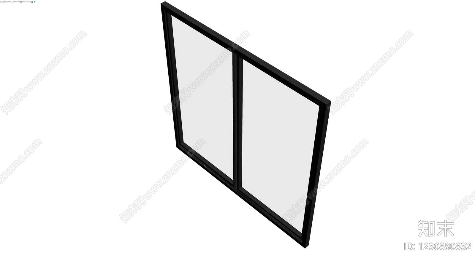 黑色框双扇玻璃隔断3D模型下载【ID:1230880832】