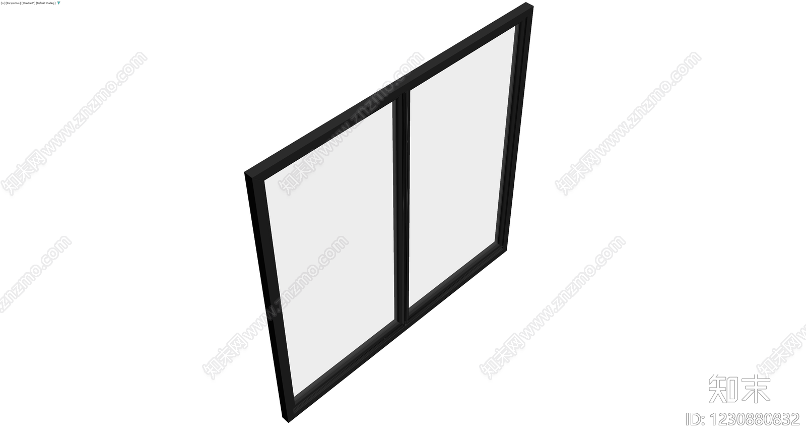 黑色框双扇玻璃隔断3D模型下载【ID:1230880832】