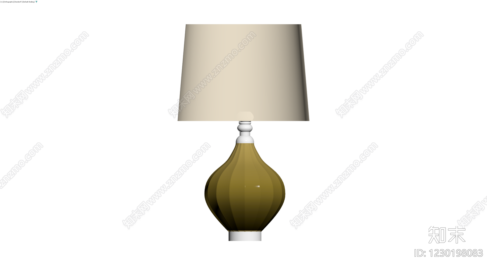 橄榄绿陶瓷台灯3D模型下载【ID:1230198083】