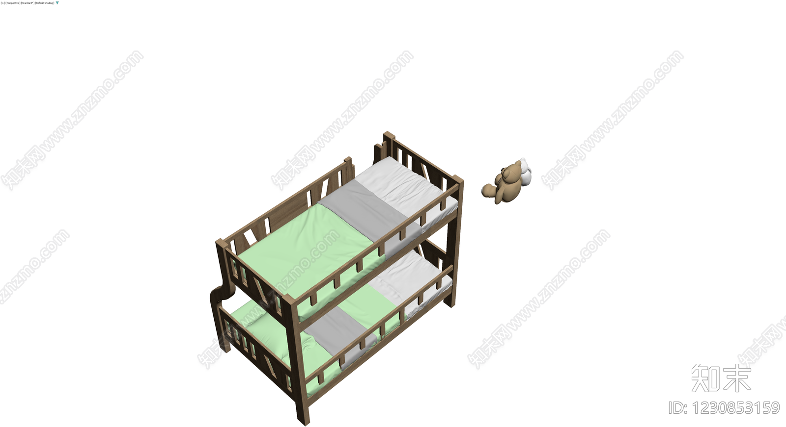 木质双层床模型3D模型下载【ID:1230853159】