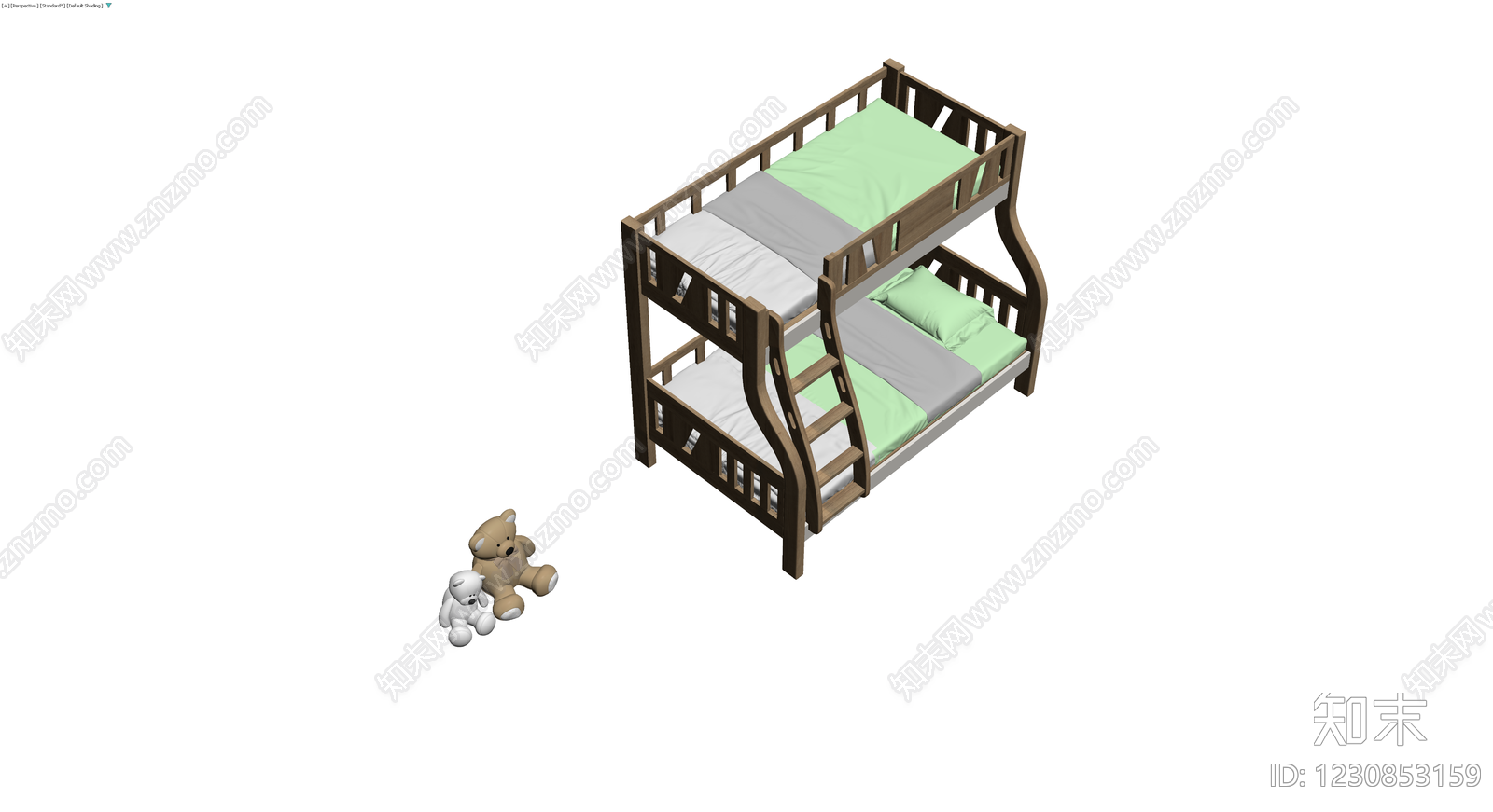 木质双层床模型3D模型下载【ID:1230853159】