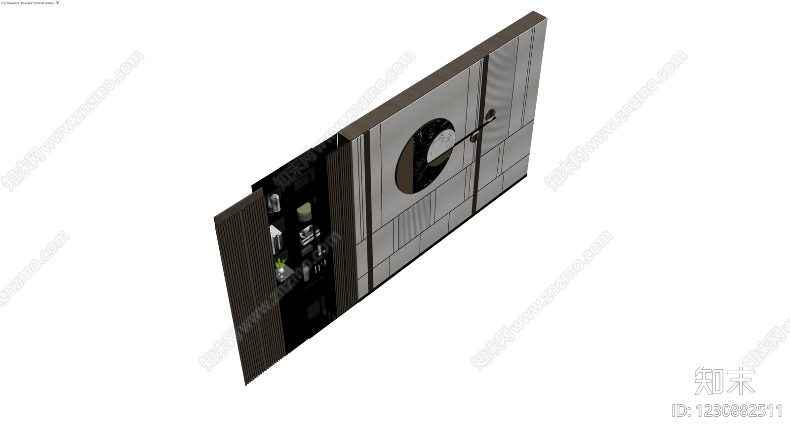 现代风格组合书柜3D模型下载【ID:1230882511】