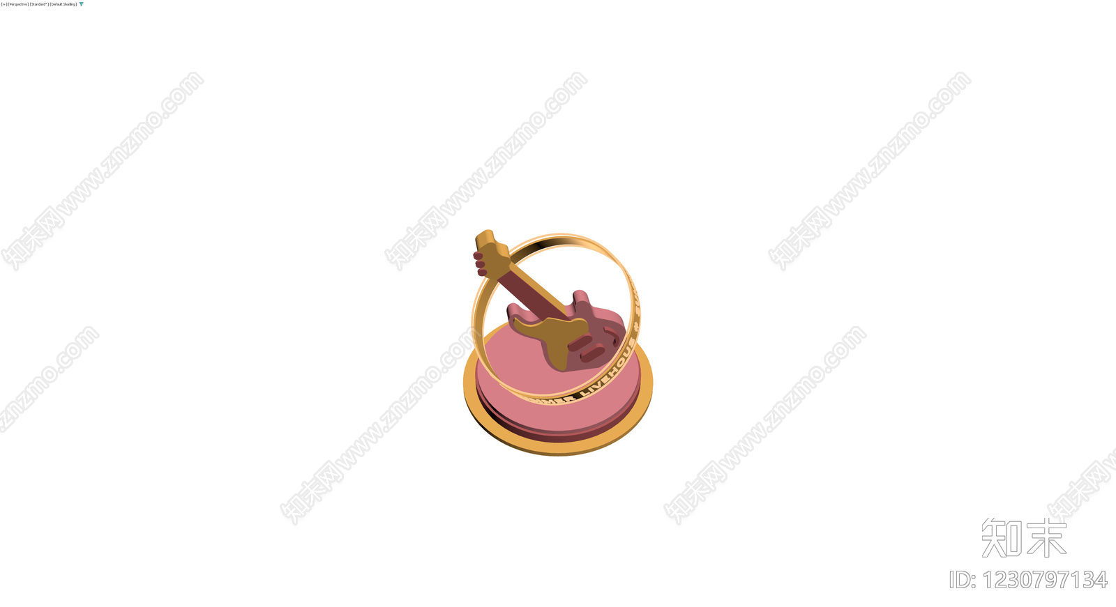 吉他舞台雕塑摆件3D模型下载【ID:1230797134】