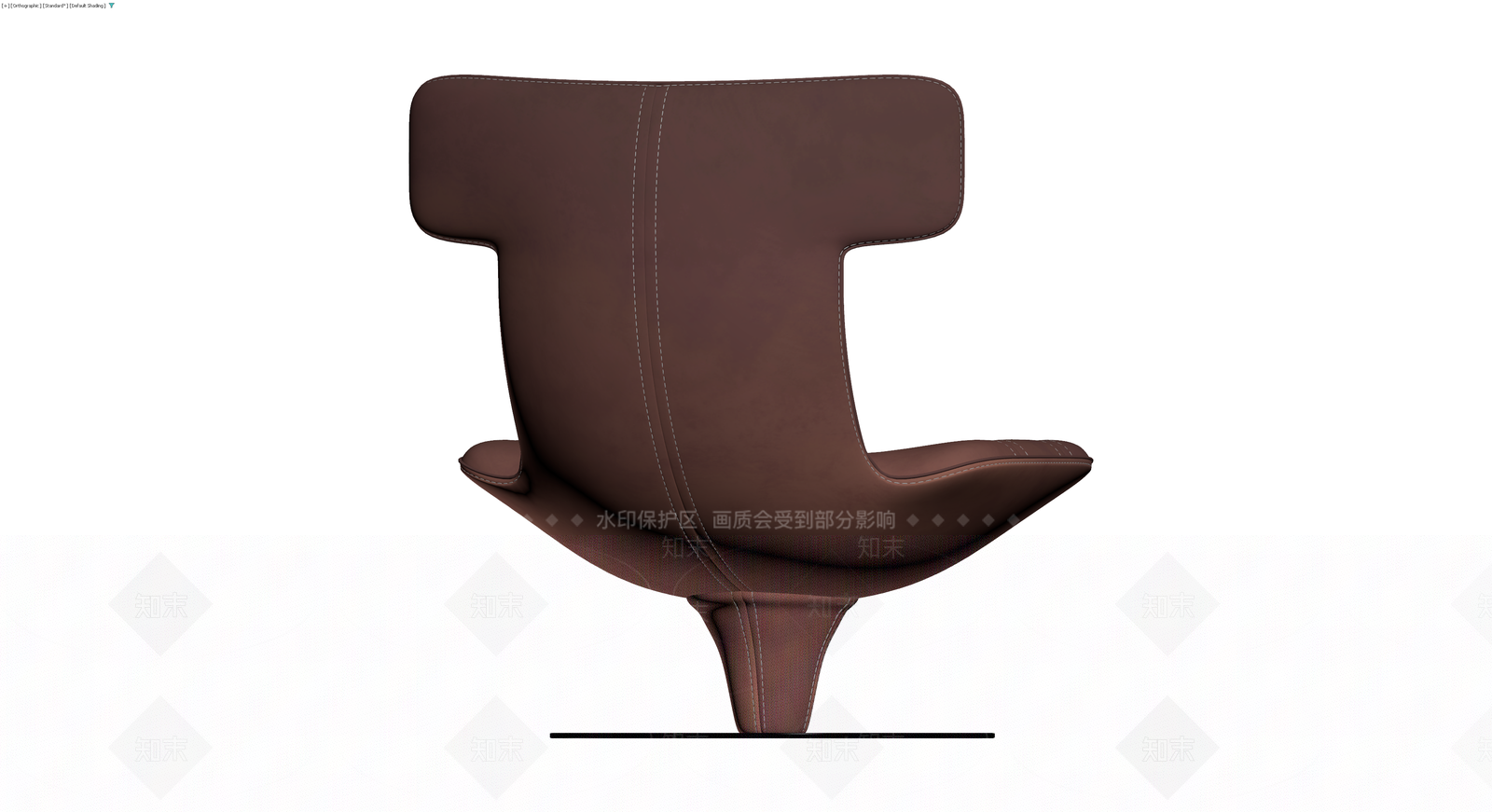 棕色皮质单人扶手椅3D模型下载【ID:1230579206】