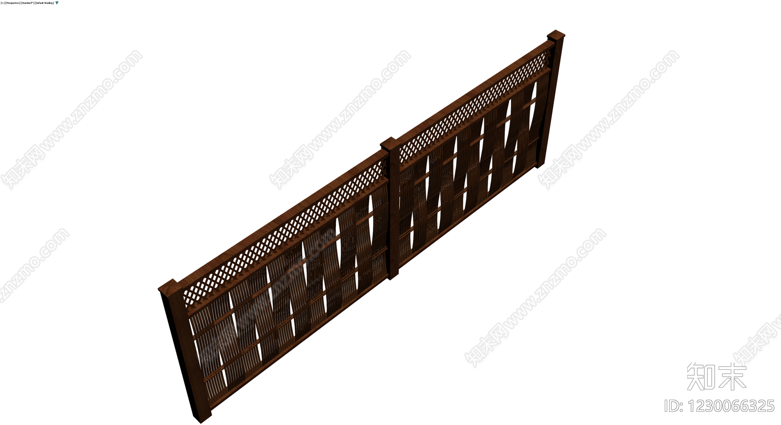 深棕色木质编织格栅围栏3D模型下载【ID:1230066325】