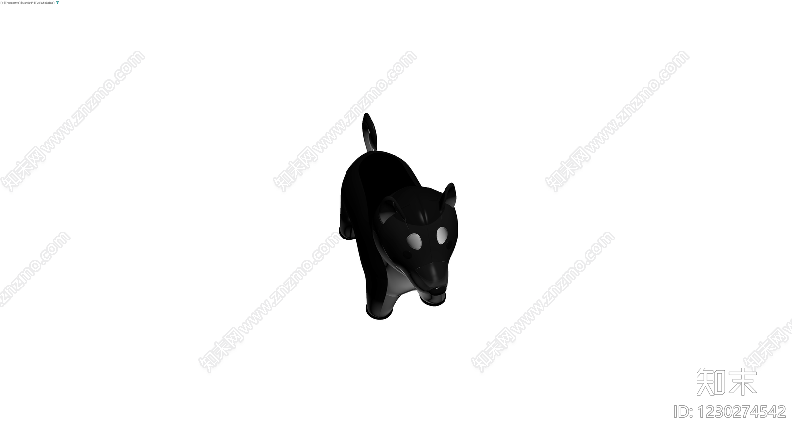 黑灰配色卡通狗模型3D模型下载【ID:1230274542】
