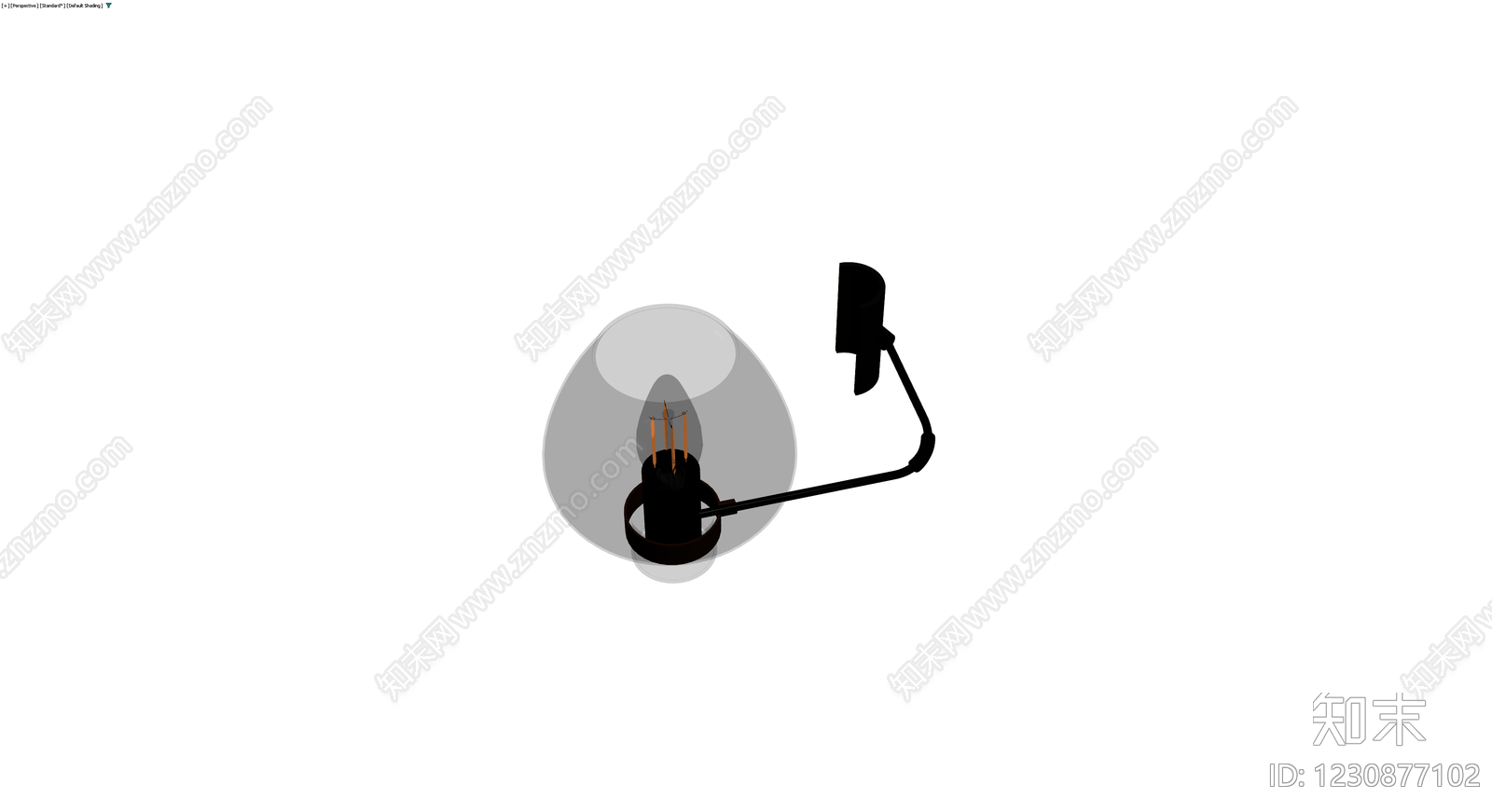 壁灯模型（含灯泡与支架）3D模型下载【ID:1230877102】