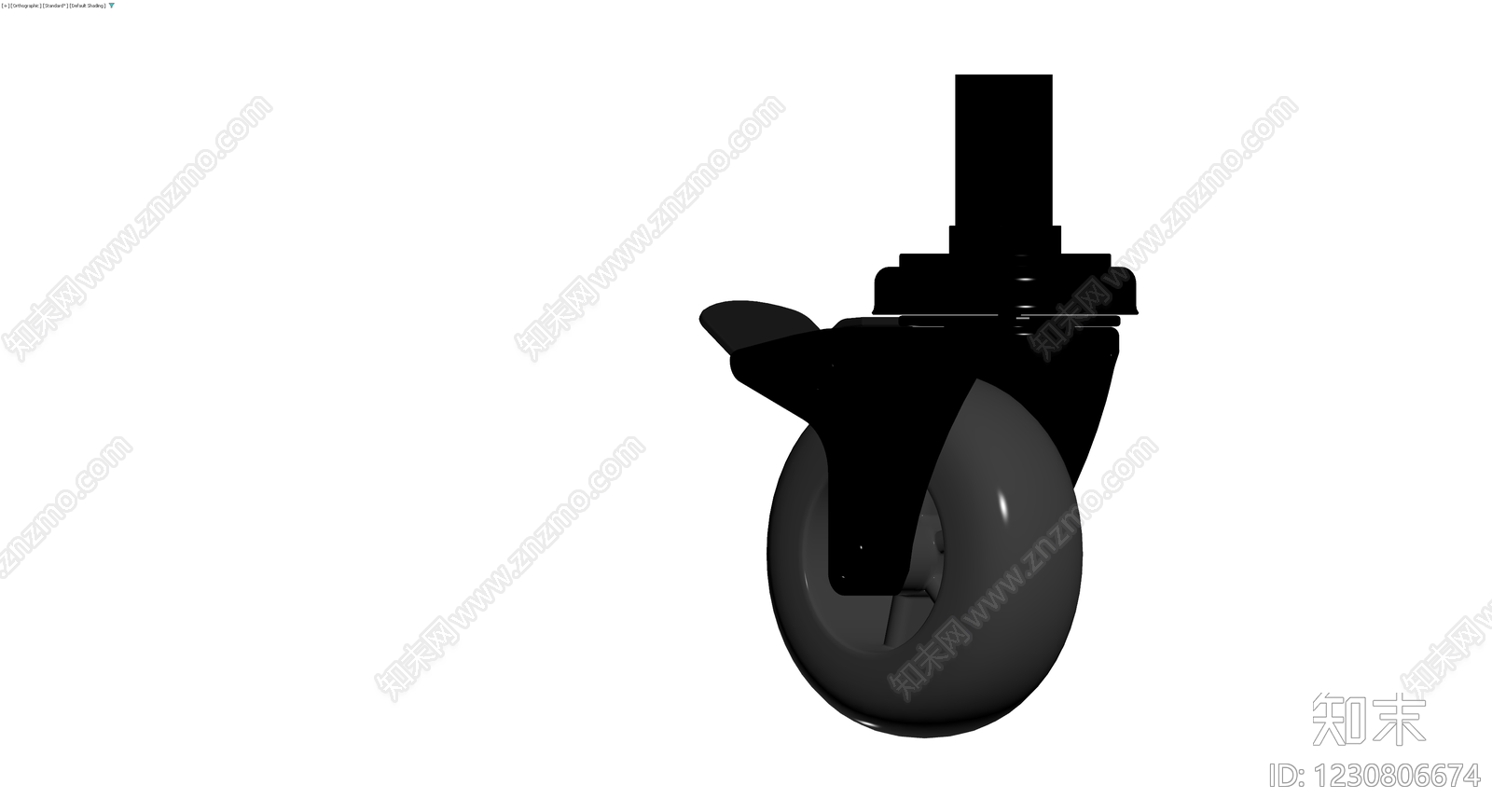黑色脚轮组件3D模型下载【ID:1230806674】