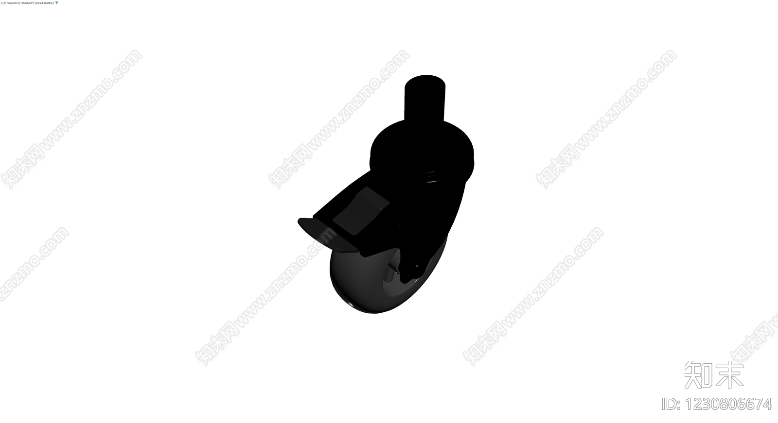黑色脚轮组件3D模型下载【ID:1230806674】