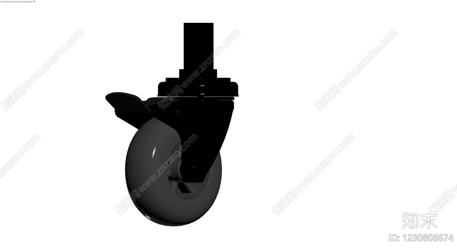 黑色脚轮组件3D模型下载【ID:1230806674】