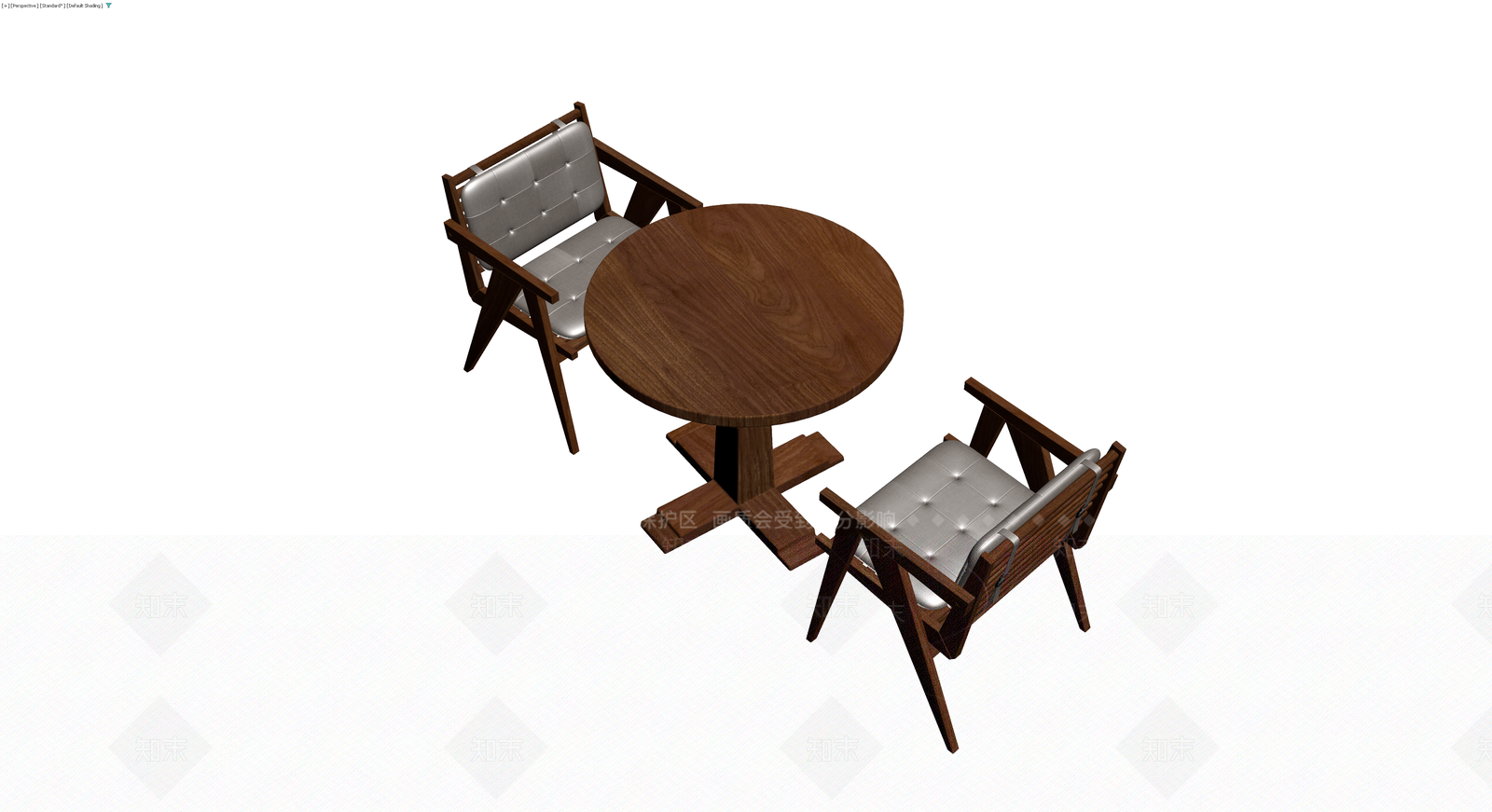 木质圆桌椅组合3D模型下载【ID:1230595030】
