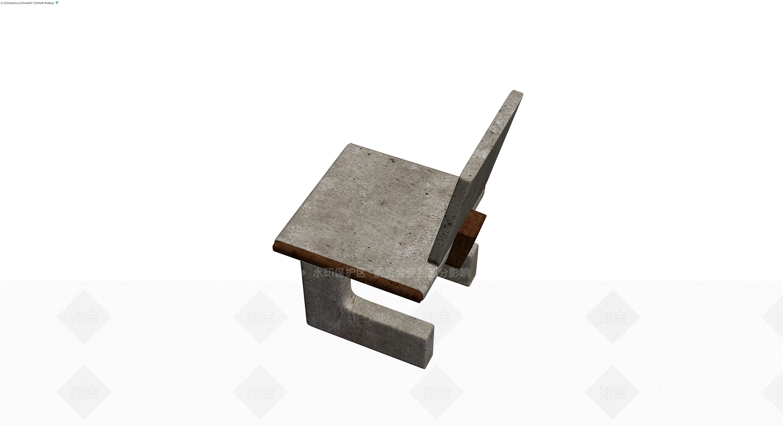 混凝土木质休闲椅3D模型下载【ID:1229923593】