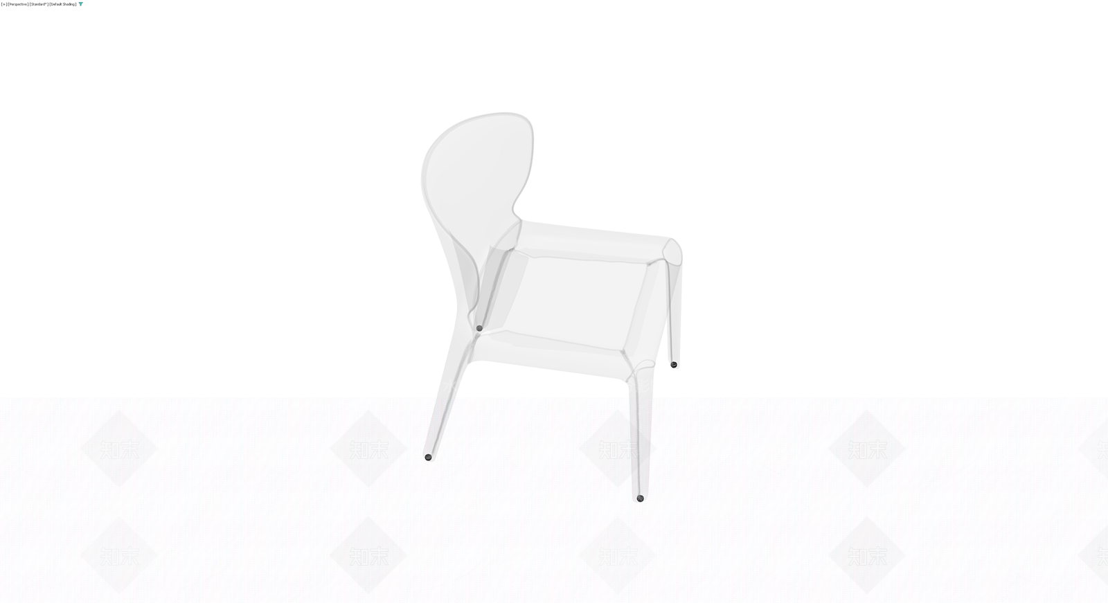 透明塑料扶手椅3D模型下载【ID:1230602652】