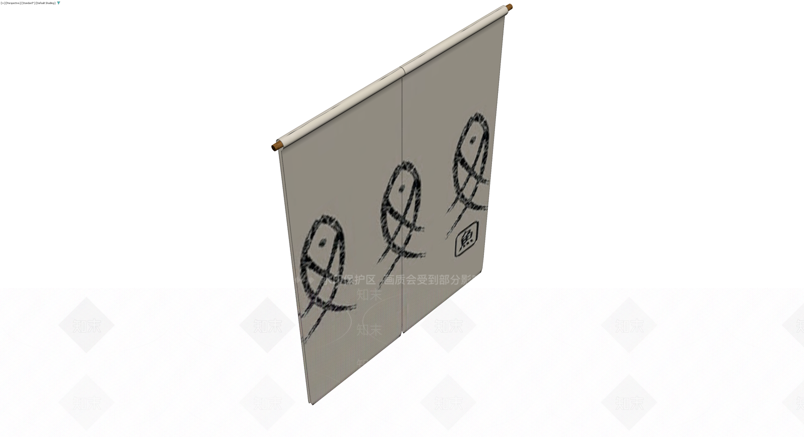 日式鱼纹门帘3D模型下载【ID:1230786101】