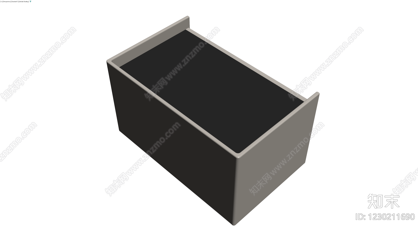 双抽屉储物柜灰模3D模型下载【ID:1230211690】