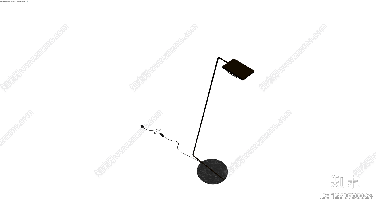 黑色大理石落地灯3D模型下载【ID:1230796024】