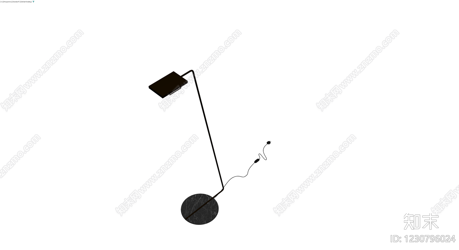 黑色大理石落地灯3D模型下载【ID:1230796024】