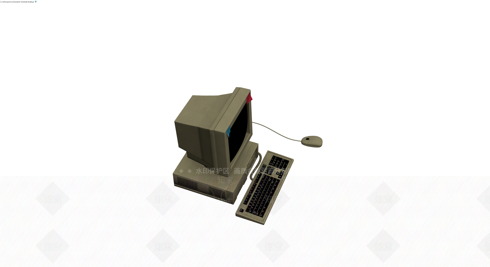复古米色电脑套装3D模型下载【ID:1230713831】