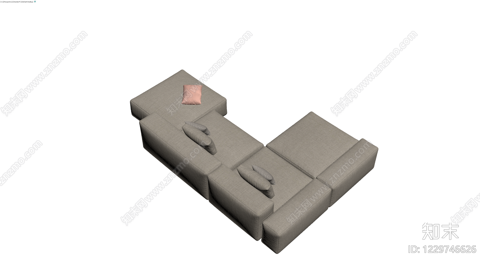 现代灰色模块化沙发组合3D模型下载【ID:1229746626】