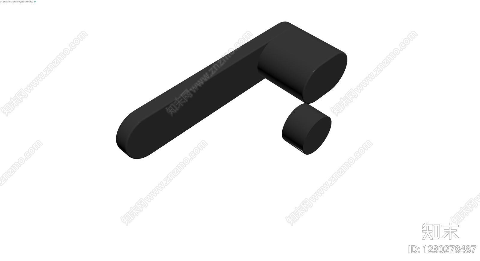 黑色圆角长柄把手3D模型下载【ID:1230278487】