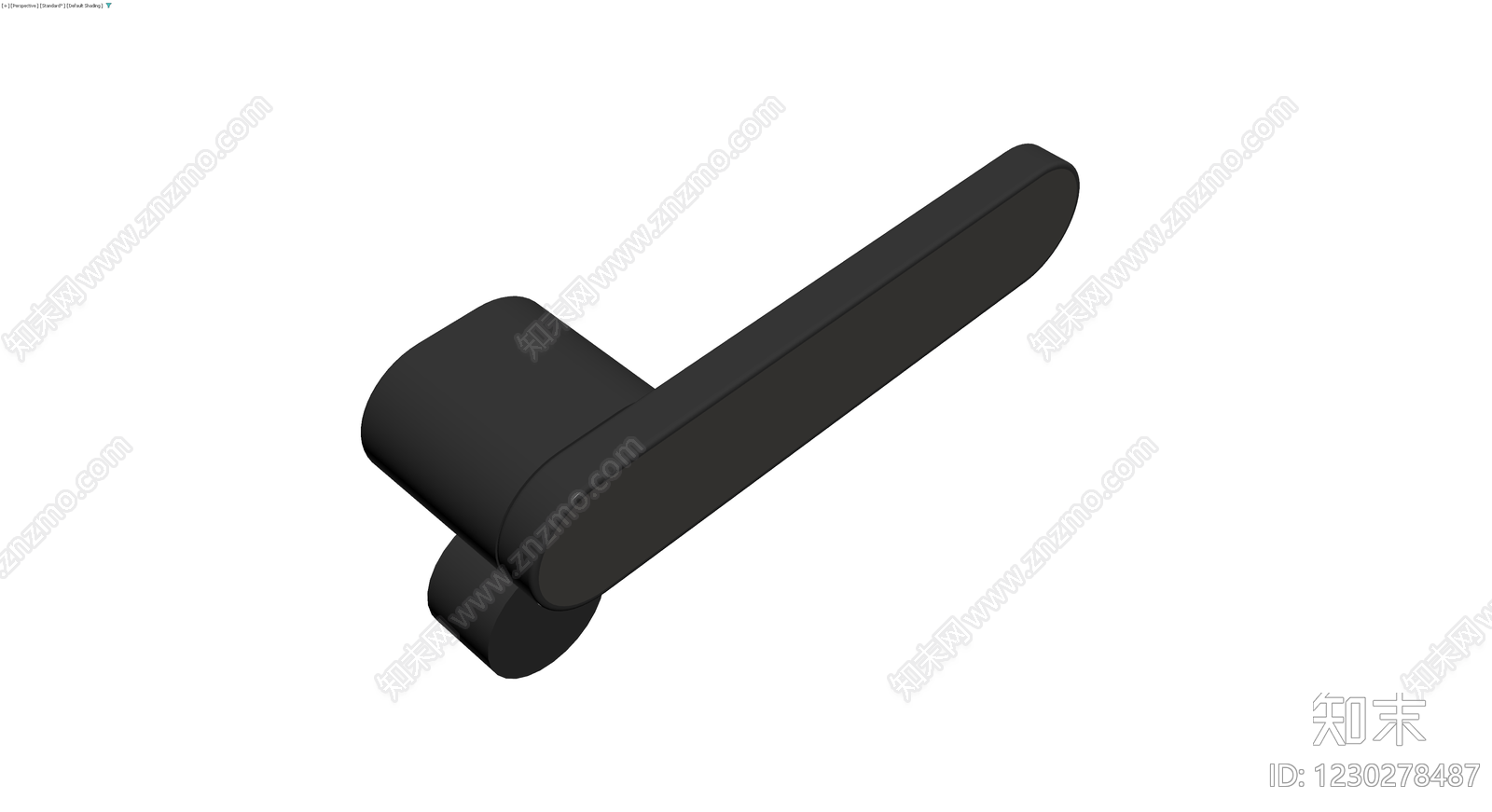 黑色圆角长柄把手3D模型下载【ID:1230278487】