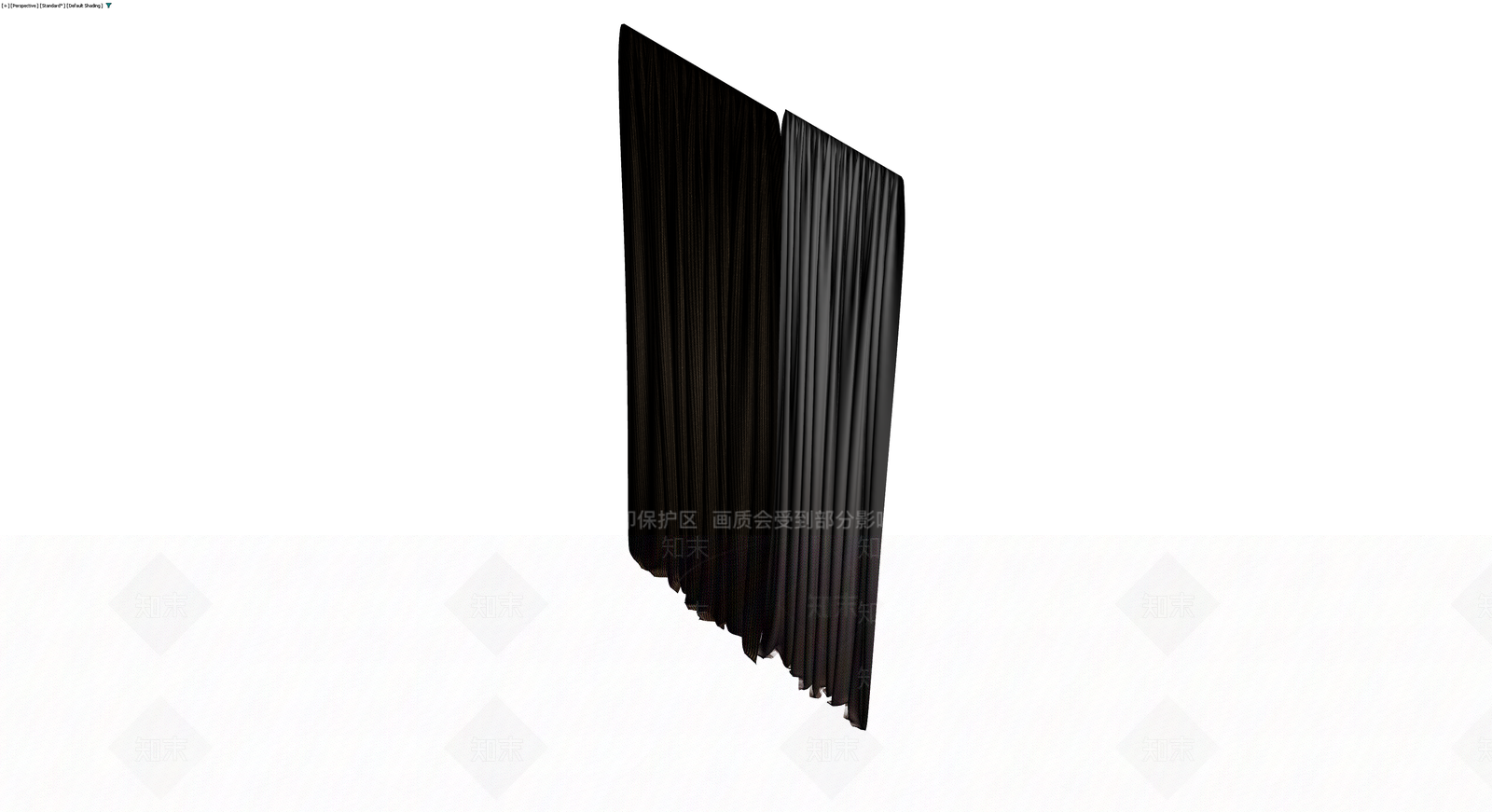 双拼纹理窗帘3D模型下载【ID:1230143861】