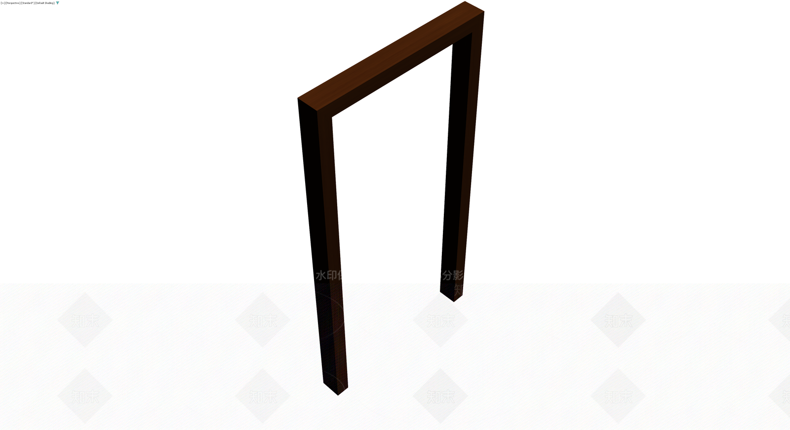 深棕色木质门框组件3D模型下载【ID:1230089290】