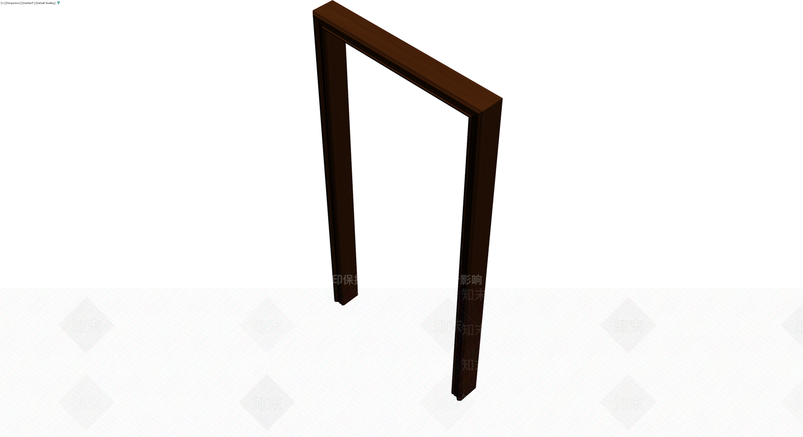 深棕色木质门框组件3D模型下载【ID:1230089290】