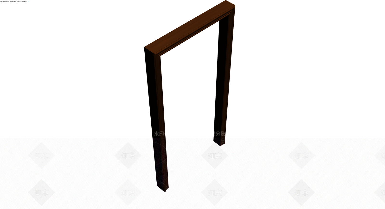 深棕色木质门框组件3D模型下载【ID:1230089290】