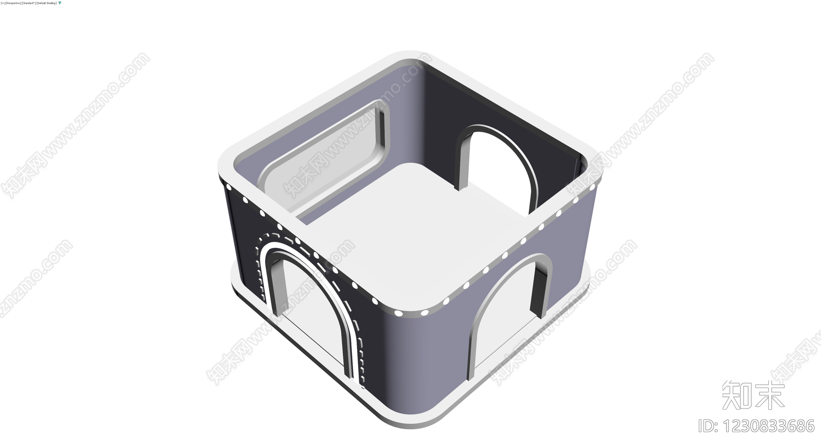 工业风拱形装饰柜体3D模型下载【ID:1230833686】