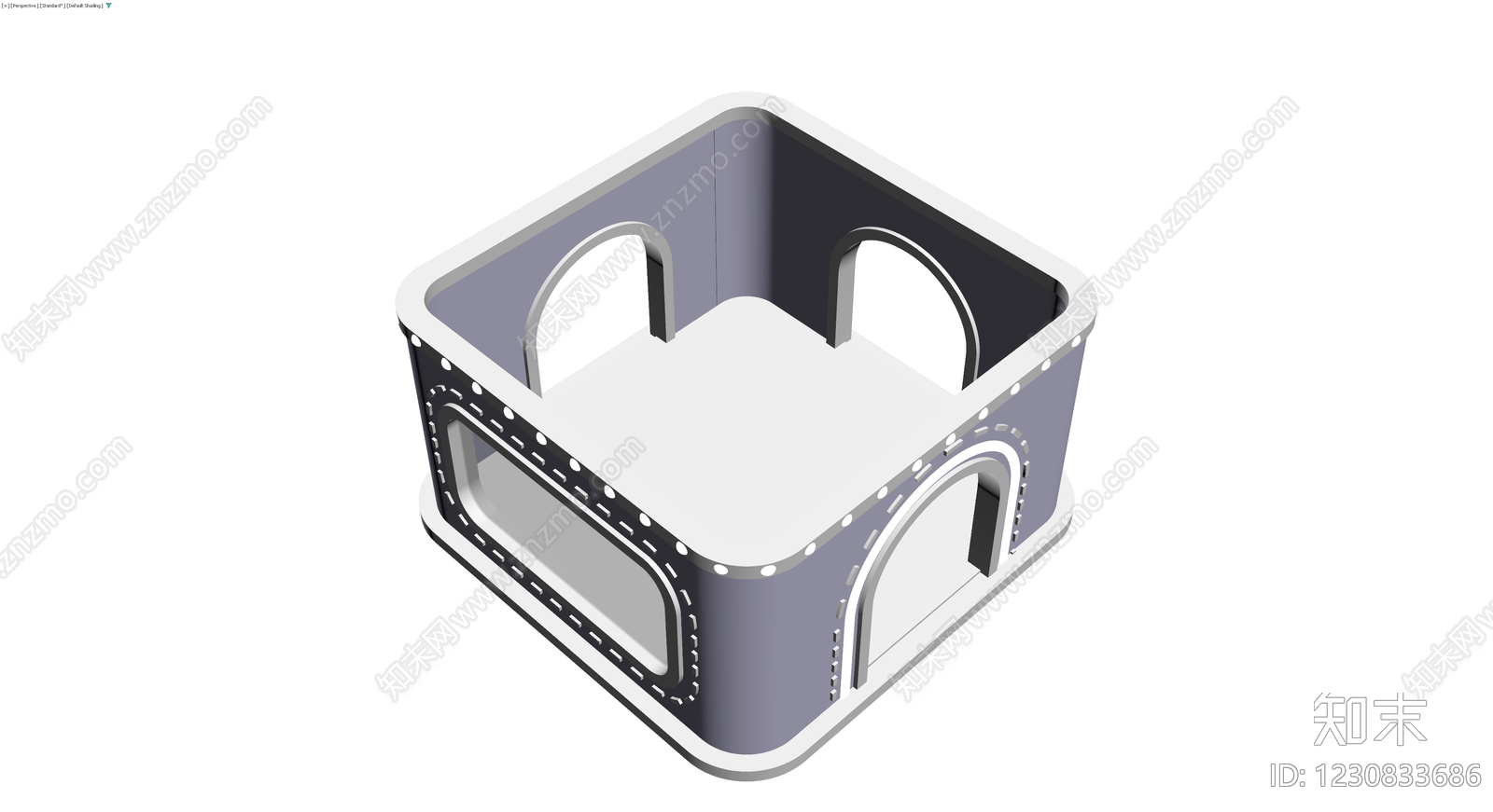 工业风拱形装饰柜体3D模型下载【ID:1230833686】