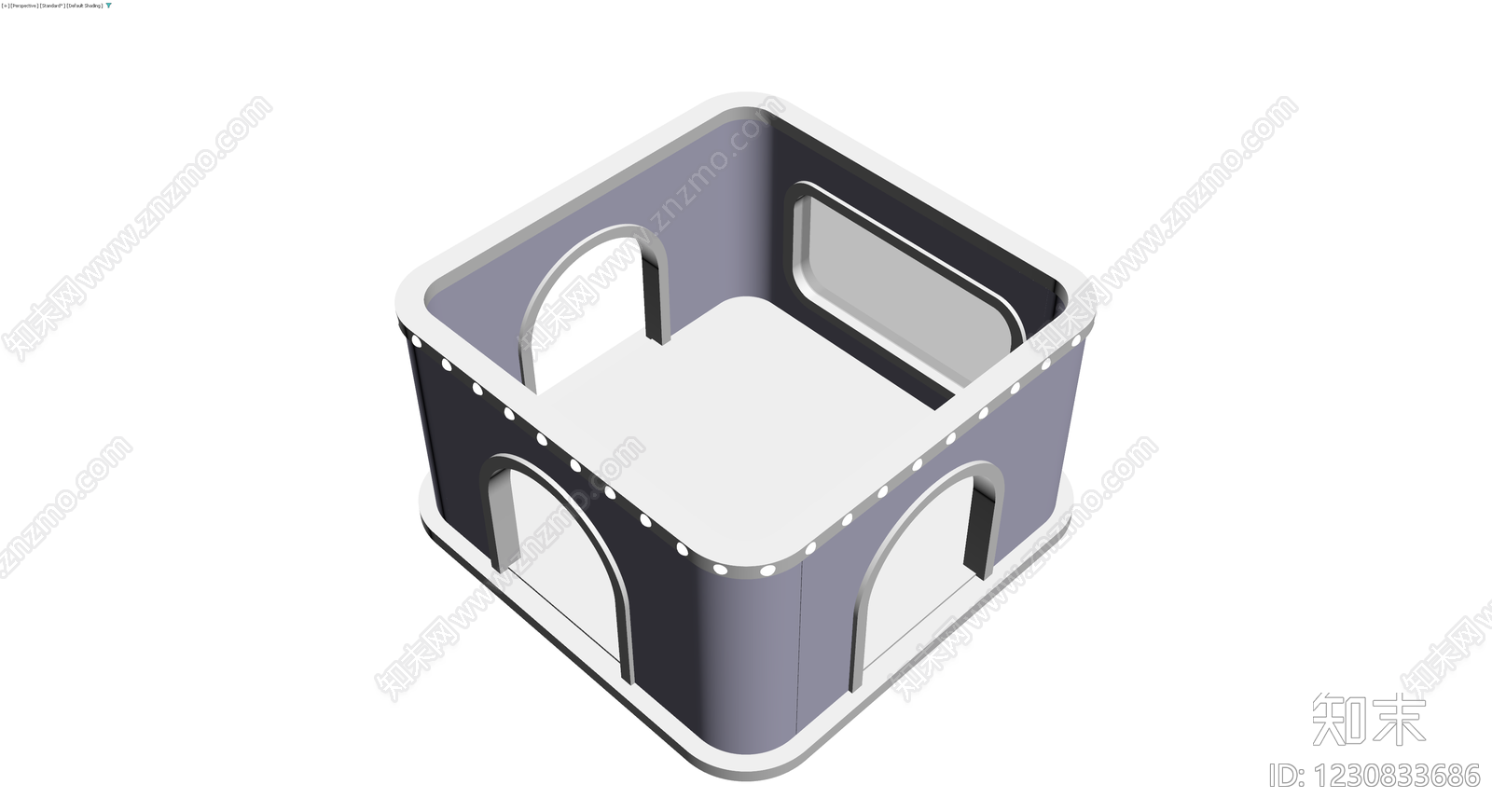 工业风拱形装饰柜体3D模型下载【ID:1230833686】