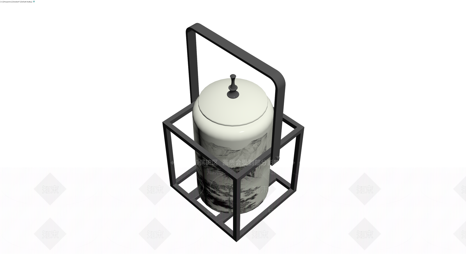 中式山水纹茶叶罐3D模型下载【ID:1230089841】