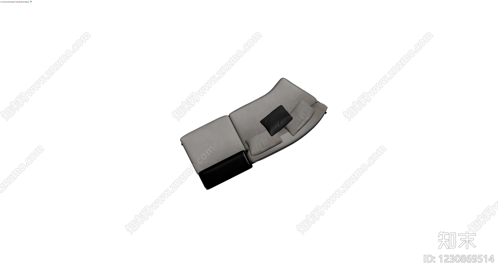 现代灰色休闲沙发3D模型下载【ID:1230869514】